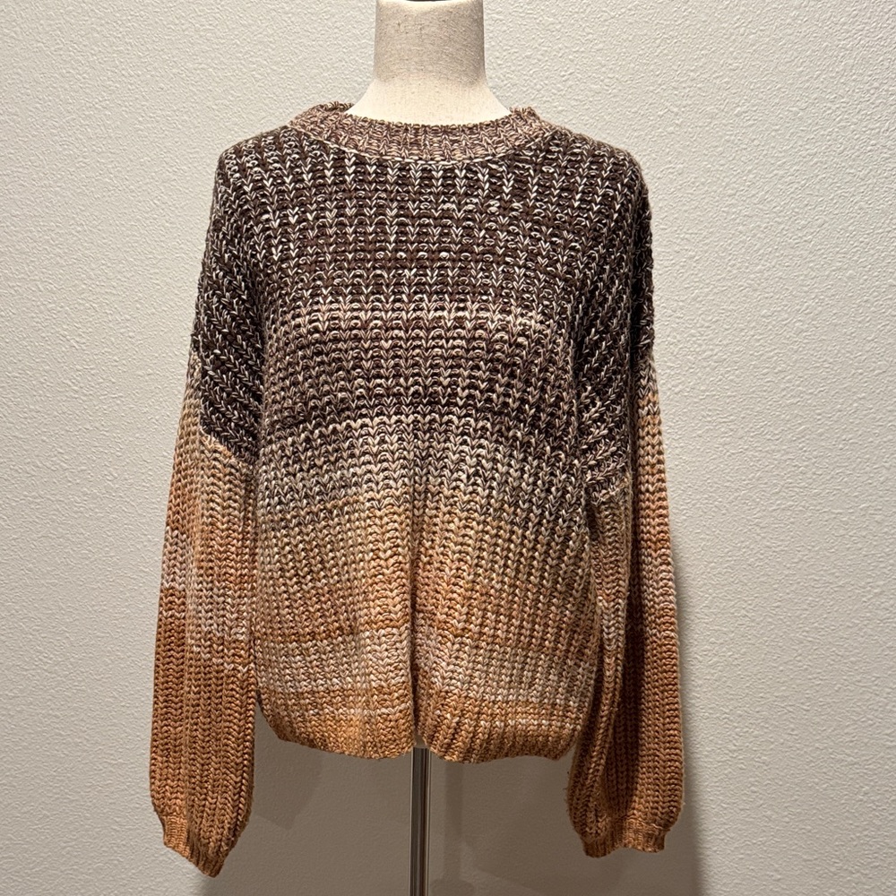 Gradient Brown Knit Sweater
